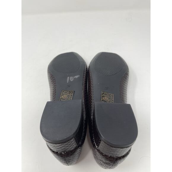 WEI MING XIN Shoes EUR 37 (US 6.5) Square Toe low block heel Faux Patent Plum - Picture 11 of 11